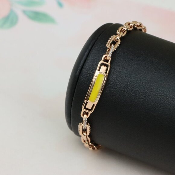 Elegant Rose Gold Bracelet with Yellow Accent, XPBL0701 - Picture 9 of 13